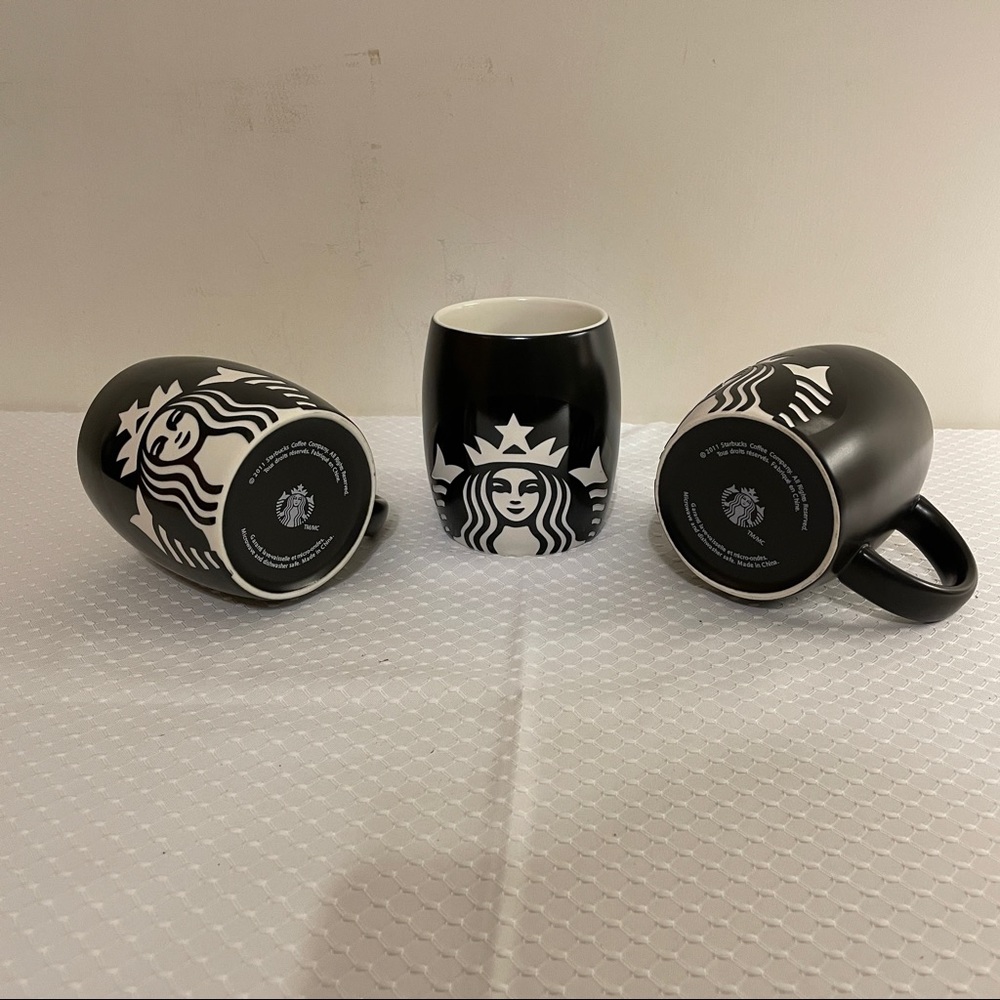 Starbucks etched Mermaid logo collectible coffee / tea mug. Black and white. - Picture 6 of 6